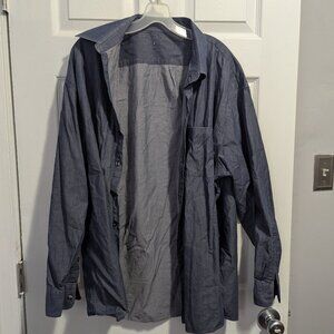 Shimery Blue Button Up